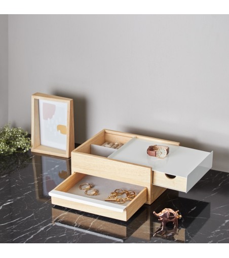 UMBRA pojemnik na biżuterię STOWIT -biały,natural