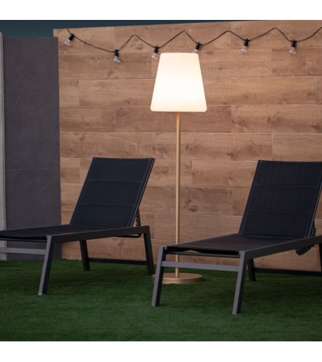 NEW GARDEN lampa podłogowa LOLA SLIM 180 SOLAR & BATTERY rose gold