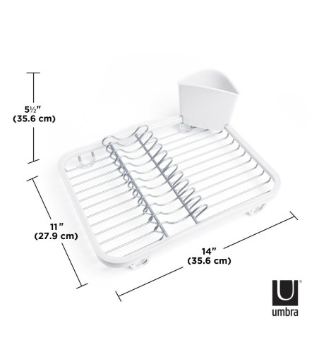 UMBRA ociekacz do naczyń SINKIN - biały,nikiel
