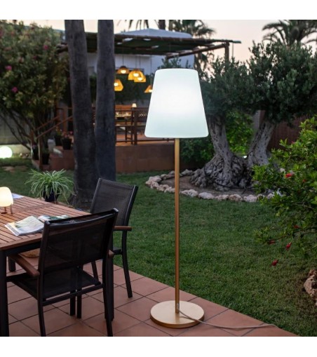 NEW GARDEN lampa podłogowa LOLA SLIM 180 SOLAR & BATTERY rose gold