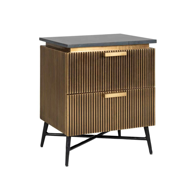 RICHMOND szafka nocna IRONVILLE -         marmur, metal, MDF, sklejka brzozowa