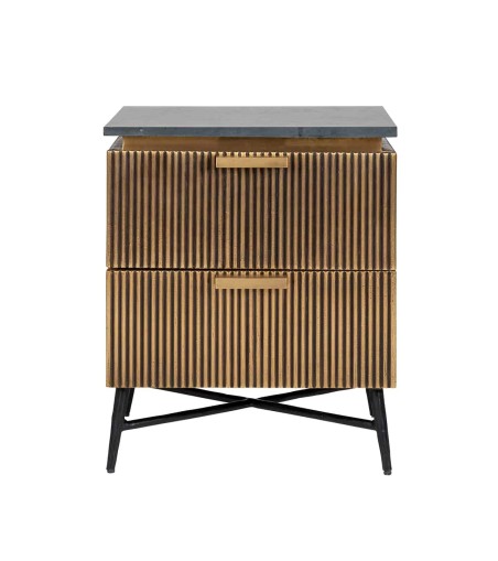 RICHMOND szafka nocna IRONVILLE -         marmur, metal, MDF, sklejka brzozowa