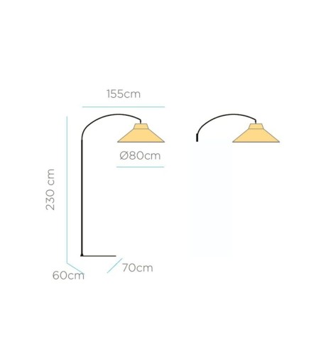NEW GARDEN lampa podłogowa NIZA 230 BATTERY NEGRO