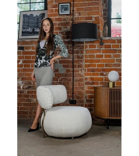 Fotel LOW TEDDY biały