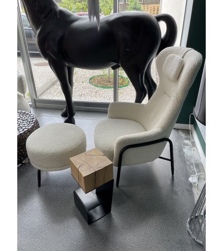 Fotel TEDDY GRAND beżowy z podnóżkiem