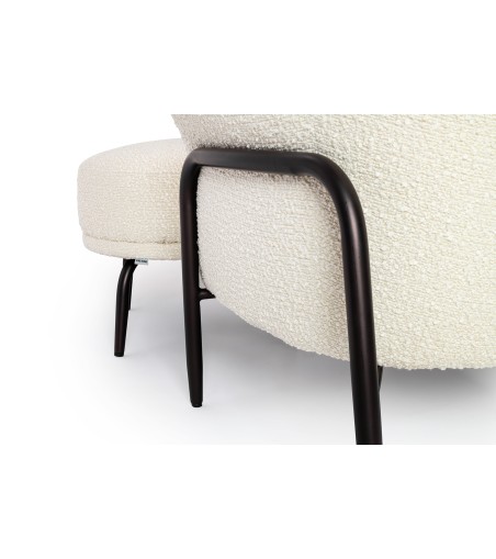 Fotel TEDDY GRAND beżowy z podnóżkiem