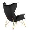 Fotel SHRIMP VELVET czarny - podstawa złota