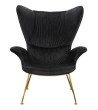 Fotel SHRIMP VELVET czarny - podstawa złota