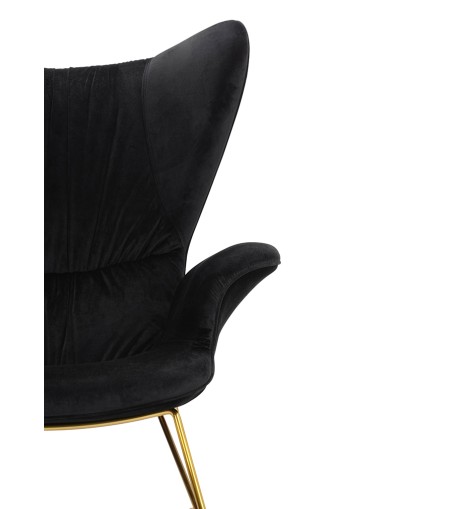Fotel SHRIMP VELVET czarny - podstawa złota