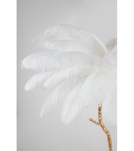 MOOSEE lampa podłogowa TIFFANY 175 biała  mosiądz / naturalne pióra