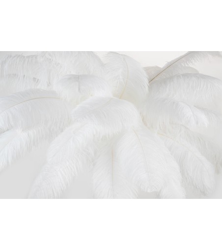 MOOSEE lampa podłogowa TIFFANY 175 biała  mosiądz / naturalne pióra