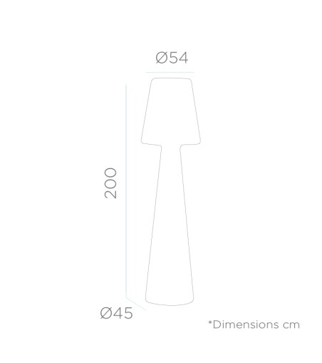 NEW GARDEN lampa podłogowa LOLA 200 CABLE biała