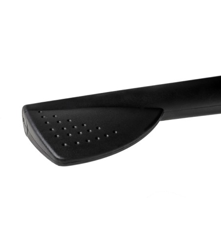 Fotel biurowy LOUNGE BUSINESS czarny z podnóżkiem - sklejka orzech, skóra naturalna, stal polerowana