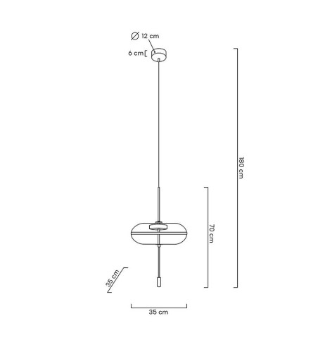 Lampa wisząca CHAPLIN 360 mosiądz - LED, szkło