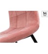 MODESTO krzesło CARLO pudrowy róż - welur, metal