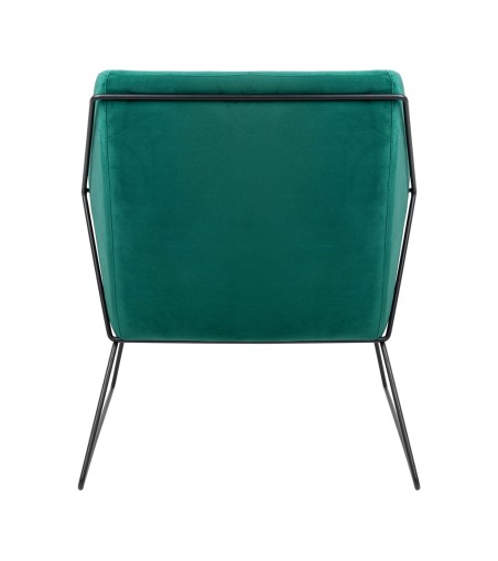 Fotel EMMA VELVET ciemny zielony welur - podstawa czarna