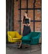Fotel EMMA VELVET ciemny zielony welur - podstawa czarna