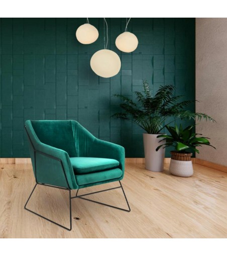 Fotel EMMA VELVET ciemny zielony welur - podstawa czarna