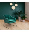Fotel EMMA VELVET ciemny zielony welur - podstawa czarna