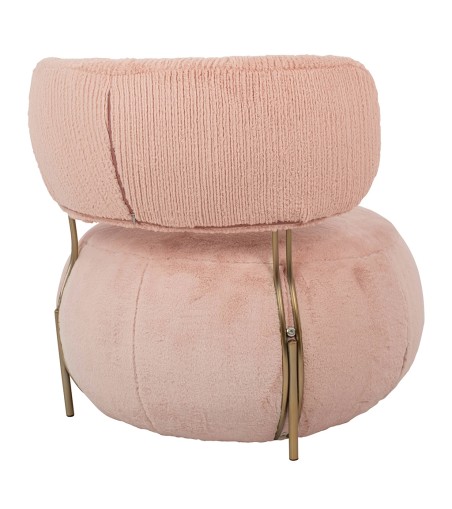 Fotel LOW TEDDY PINK różowy