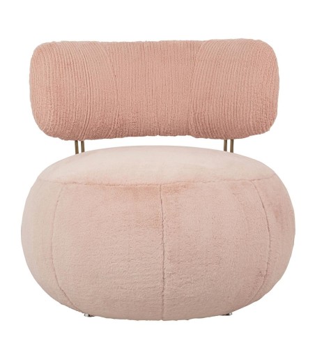 Fotel LOW TEDDY PINK różowy
