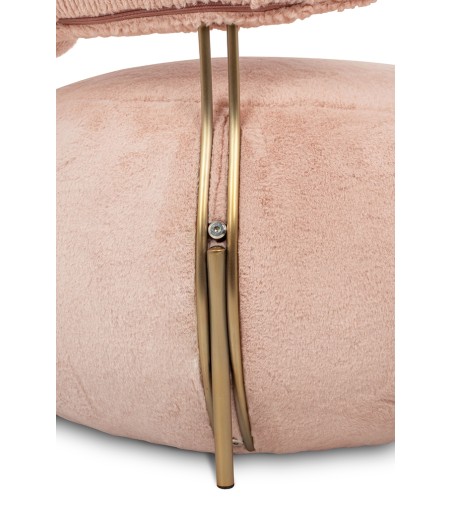 Fotel LOW TEDDY PINK różowy