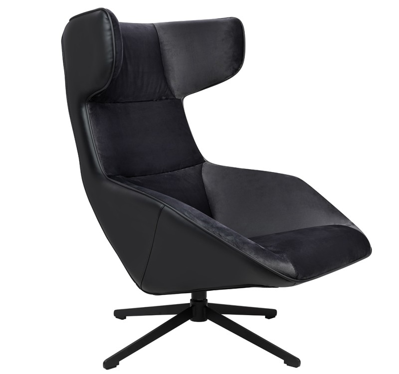 Fotel obrotowy VITA VELVET czarny PU