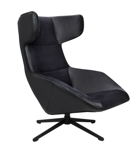 Fotel obrotowy VITA VELVET czarny PU