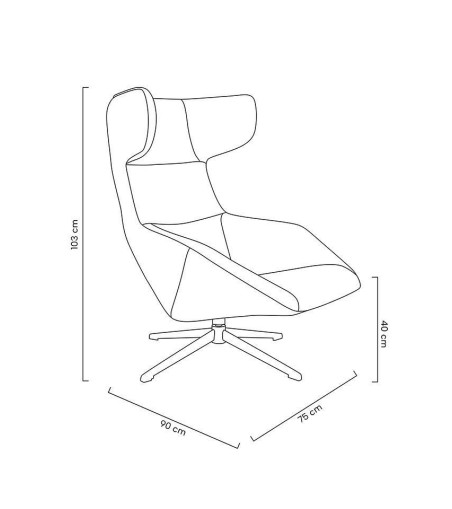 Fotel obrotowy VITA VELVET czarny PU