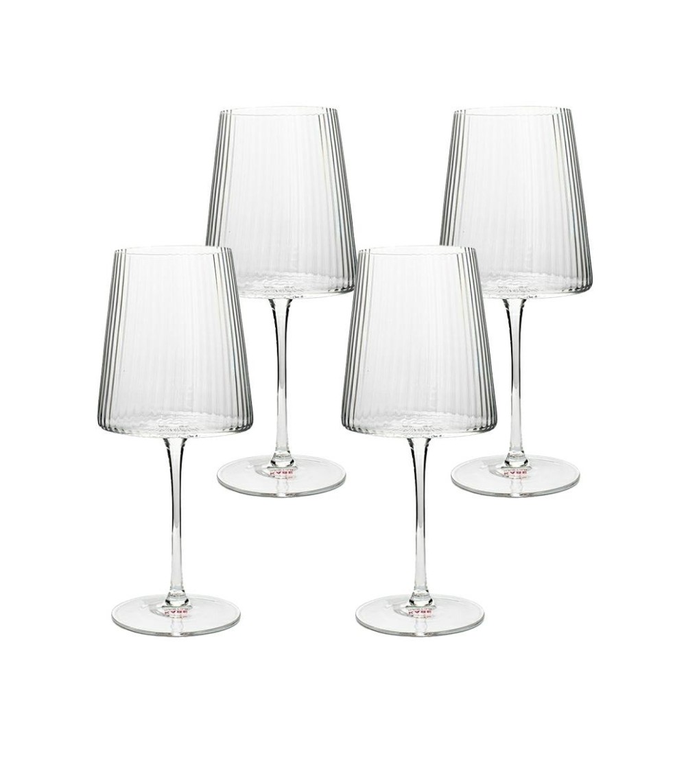 KARE komplet 4 kieliszków do wina RIFFLE  760 ml