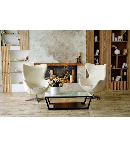 Fotel EGG SZEROKI PU beżowy