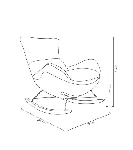 Fotel bujany OTILIA brązowa pepitka -  drewniane płozy, ekoskóra