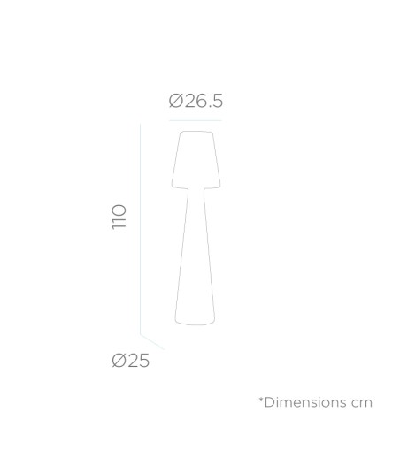 NEW GARDEN lampa podłogowa LOLA 110  BATTERY biała