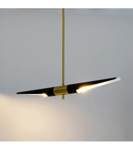 Lampa wisząca APOLLO 1 czarna - szczotkowane złoto