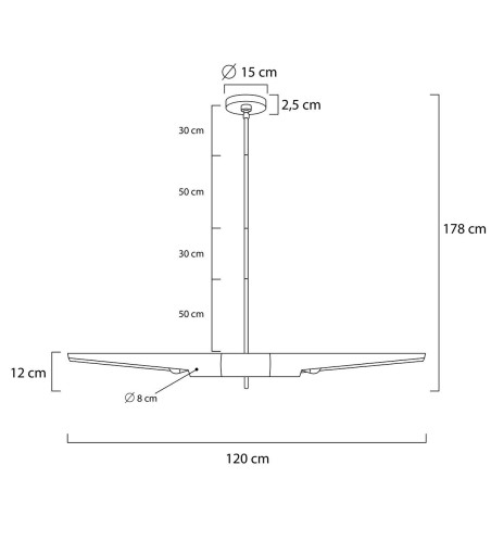 Lampa wisząca APOLLO 1 czarna - szczotkowane złoto