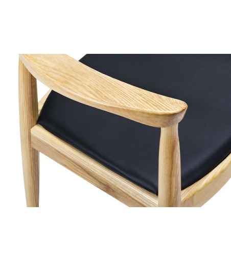 Krzesło KENNEDY naturalne - drewno jesion, ekoskóra