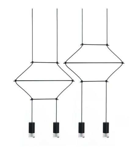 Lampa wisząca FLUSSO LINE 4 czarna