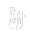 Krzesło barowe TOWER BACK 66 (Paris) czarne