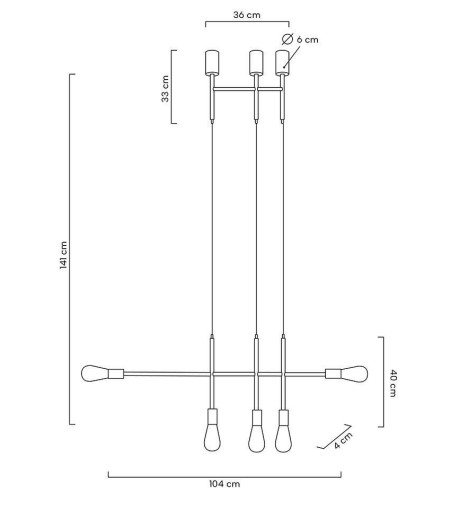 MOOSEE lampa wisząca RIVA 5 złota
