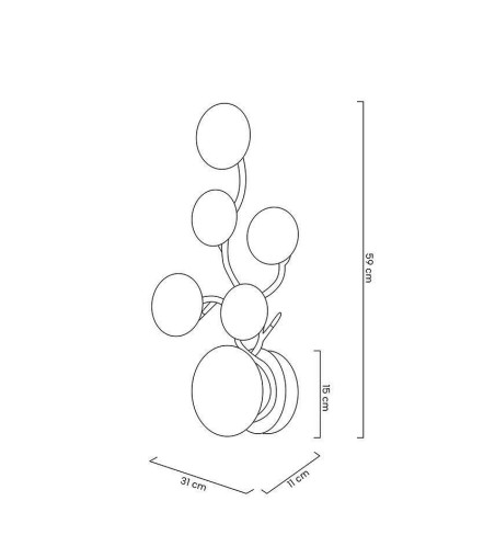 MOOSEE lampa ścienna LIRIO 6 złota