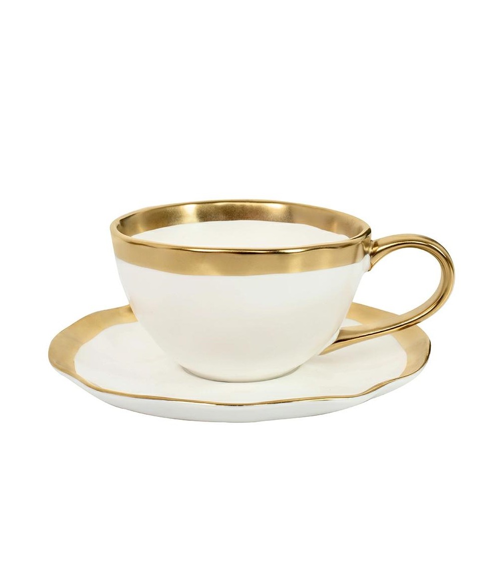 KARE filiżanka BELL  biało-złota