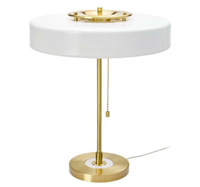 Lampa biurkowa ARTE biało-złota - aluminium, szkło