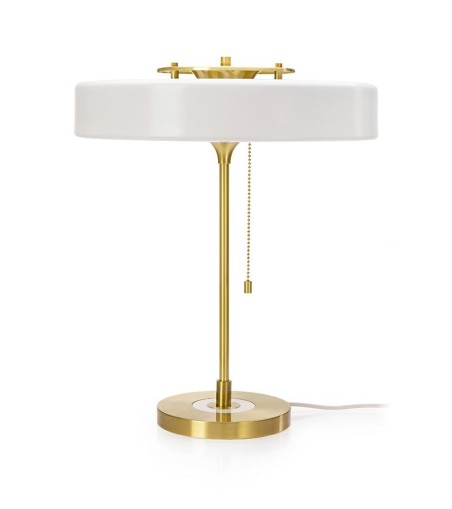 Lampa biurkowa ARTE biało-złota - aluminium, szkło