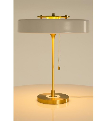 Lampa biurkowa ARTE biało-złota - aluminium, szkło