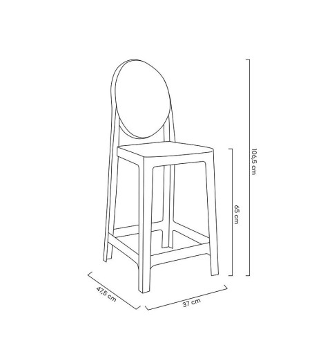 Krzesło barowe VICTORIA 65 cm transparentne