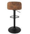 Krzesło barowe STOR PU regulowane  brązowe