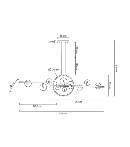 MOOSEE lampa wisząca ALURE LINE TWIN 120 czarna