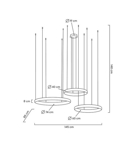 MOOSEE lampa wisząca LIBERTY 3A złota