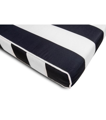 Zestaw ogrodowy AZURE leżak z materacem  i poduszką biało-czarny