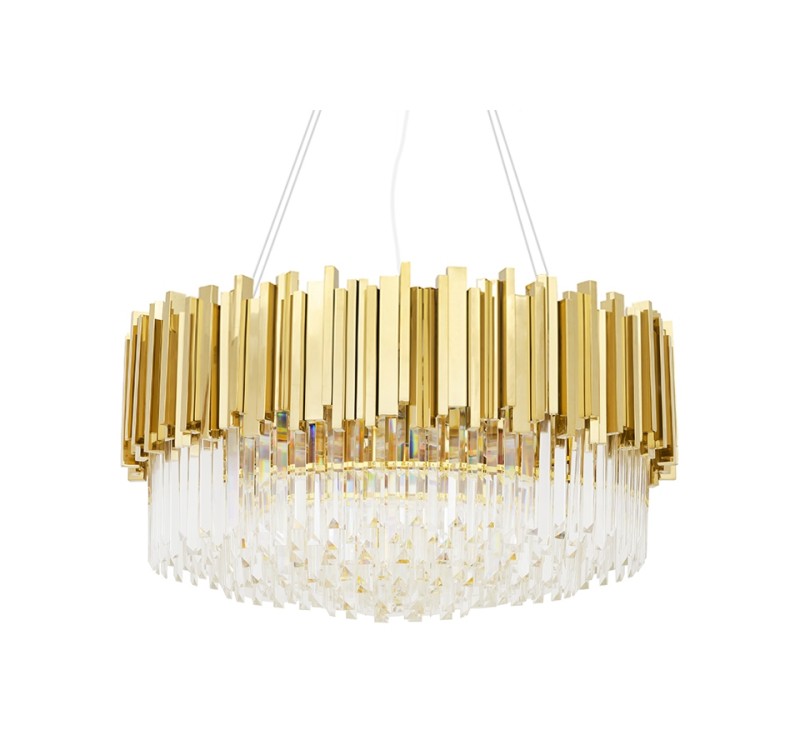 Lampa wisząca IMPERIAL GOLD 80 - stal, kryształ